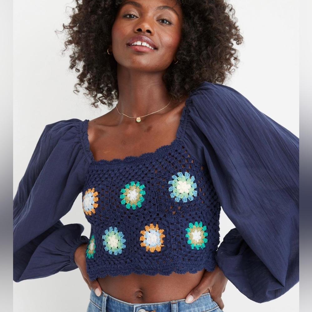 Aerie crochet vacay top size Large